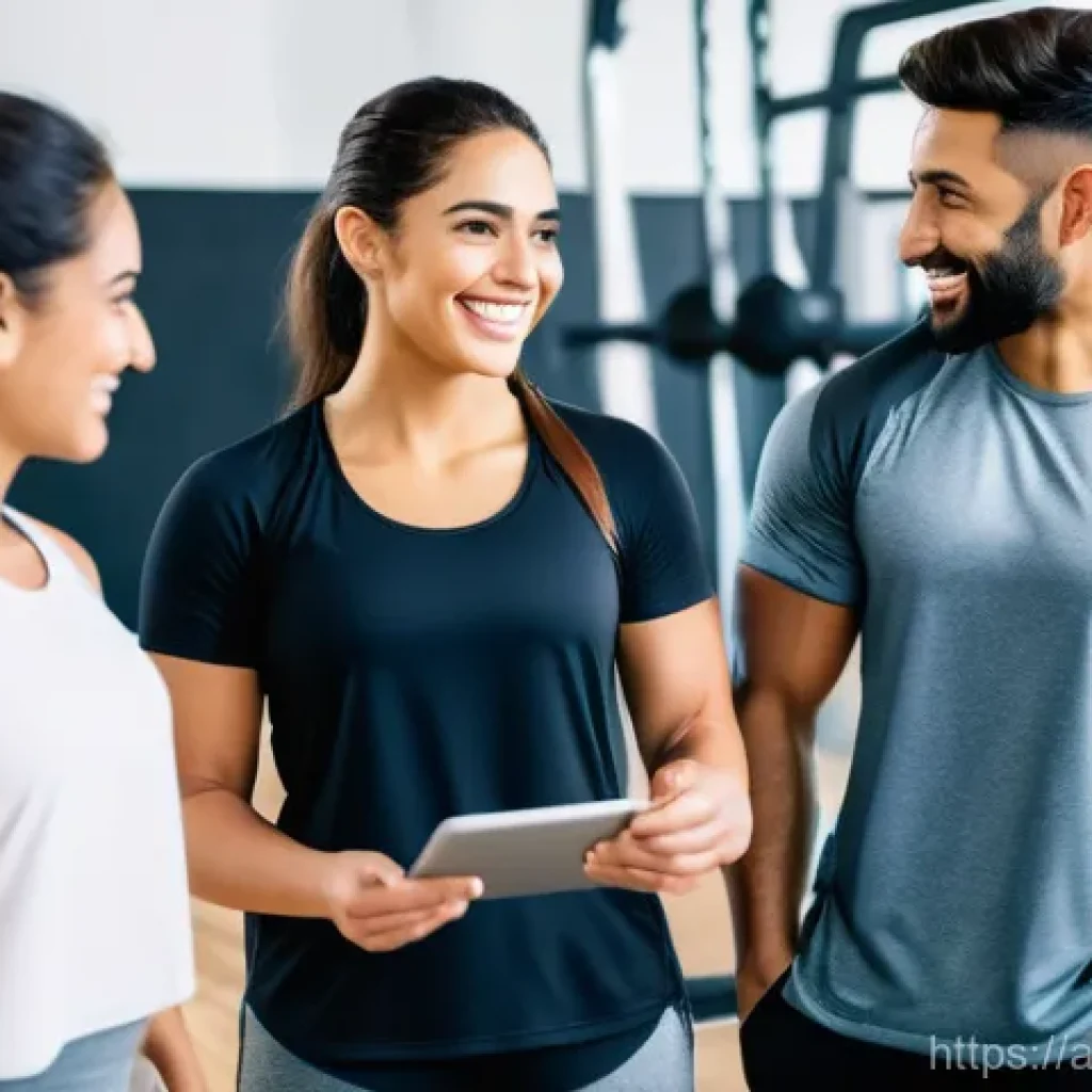 레저스포츠지도자 이직 준비 시 필수 고려사항 - **Prompt:** A confident, professional fitness coach, in their late 20s to early 30s, of Middle Easte...