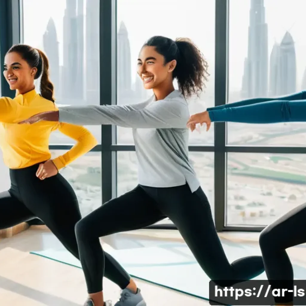 레저스포츠지도자 자격증 취득 후 경력 설계 예시 - **Prompt:** "A group of young women in modest athletic wear (long-sleeved shirts and leggings) are l...