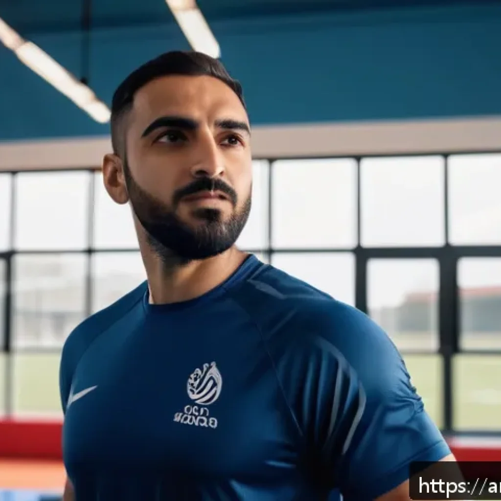 레저스포츠지도자 필기시험의 실질적인 어려움 - A confident Middle Eastern male sports coach in his 30s wearing professional athletic attire and a w...