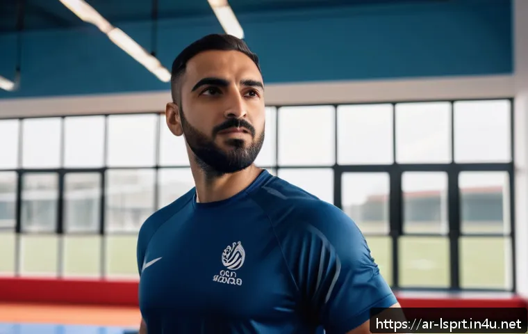 레저스포츠지도자 필기시험의 실질적인 어려움 - A confident Middle Eastern male sports coach in his 30s wearing professional athletic attire and a w...