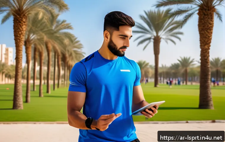 레저스포츠지도자와 관련된 최신 연구 동향 - A modern sports training session in a Middle Eastern outdoor recreational park, featuring a diverse ...