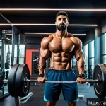 레저스포츠지도자 필수 운동생리학 개념 정리 - A professional male athlete performing a balanced muscle workout in a modern gym setting, wearing fi...