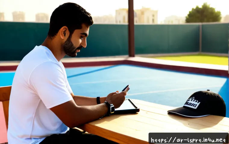 레저스포츠지도자 업무에서의 시간 관리 비법 - Photorealistic leisure sports instructor at a sunlit outdoor recreation center in an Arab city, seat...