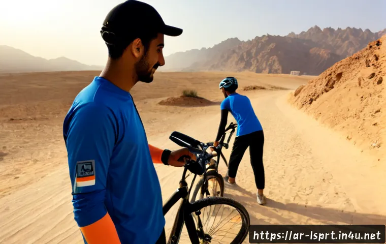 레저스포츠지도자 실무 기술 트렌드 - Photorealistic leisure sports instructor guiding a small adult group through a mountain bike safety ...